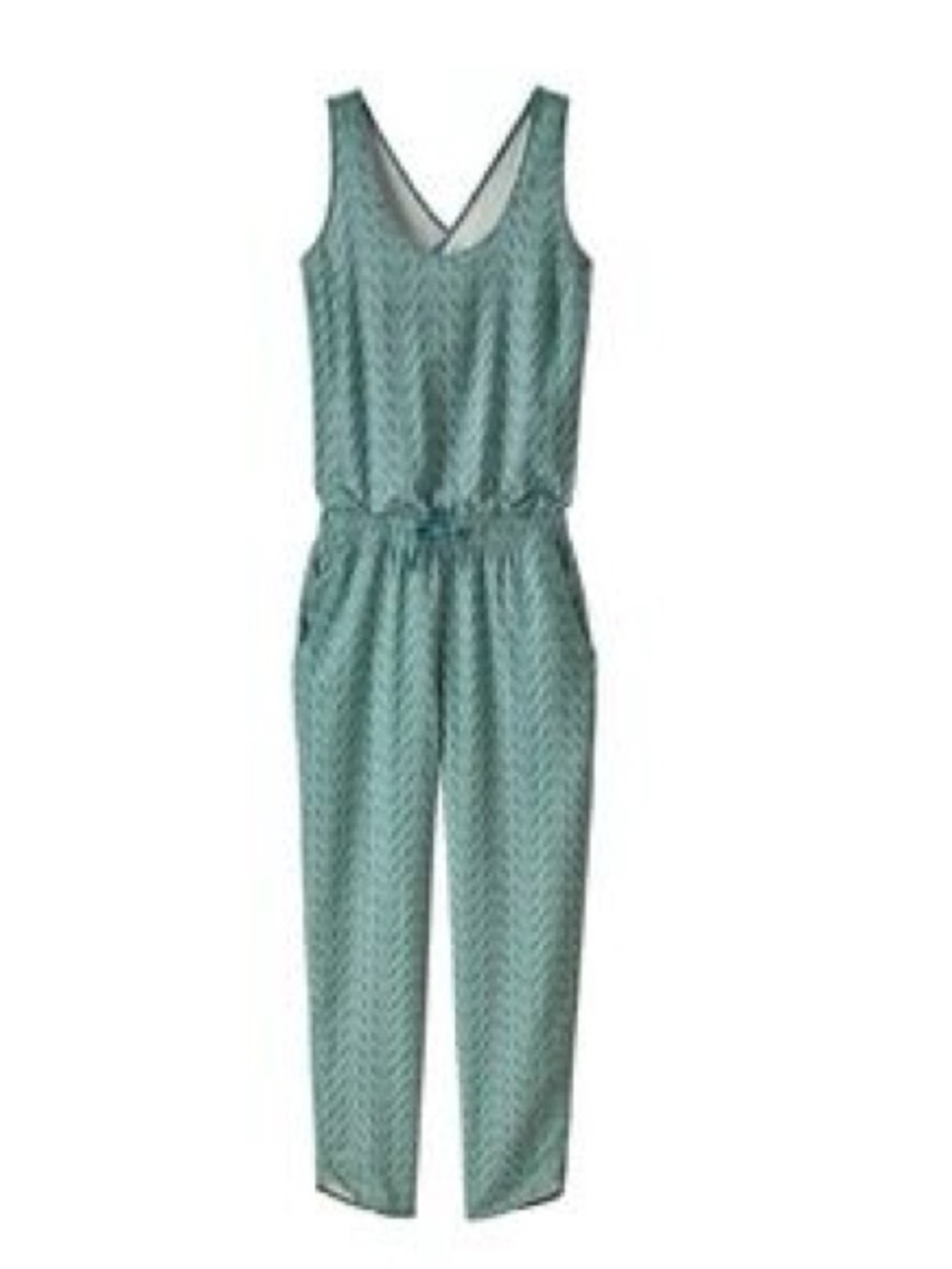 Patagonia Teal Chevron Sleeveless Jumpsuit size XS - Picture 1 of 7